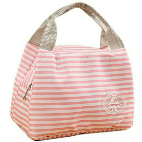 Wonderful Life Handbags - New, Striped Thermal Fabric Bag